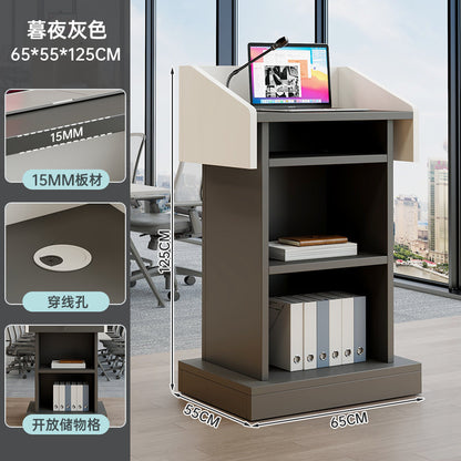 A Classroom podium lectern, and desk