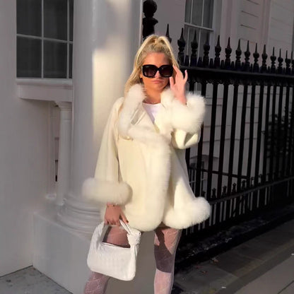 A women's fur collar jacket