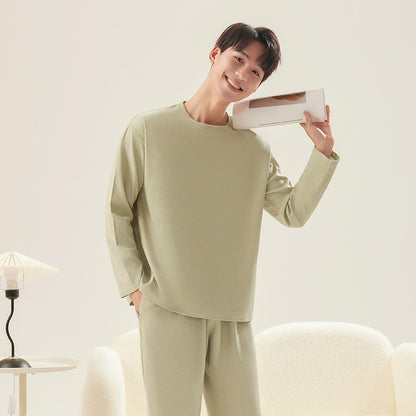 A men's and women's same pajama set