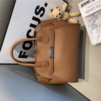 A simple premium platinum bag texture handbag large capacity Kelly bag women's new trendy fashion shoulder messenger bag