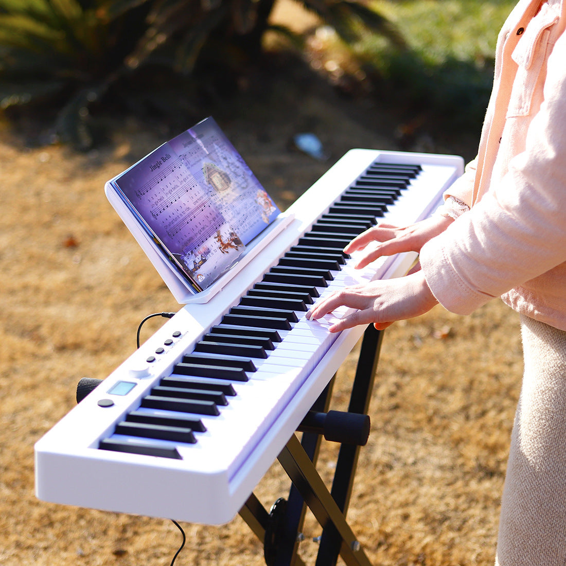 A folding electronic organ double speaker portable electric piano grade adult beginner home keyboard electronic organ