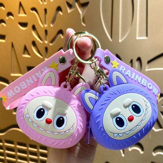 A cartoon cute rabub change bag children's small gift key chain pendant card - Mixbatch
