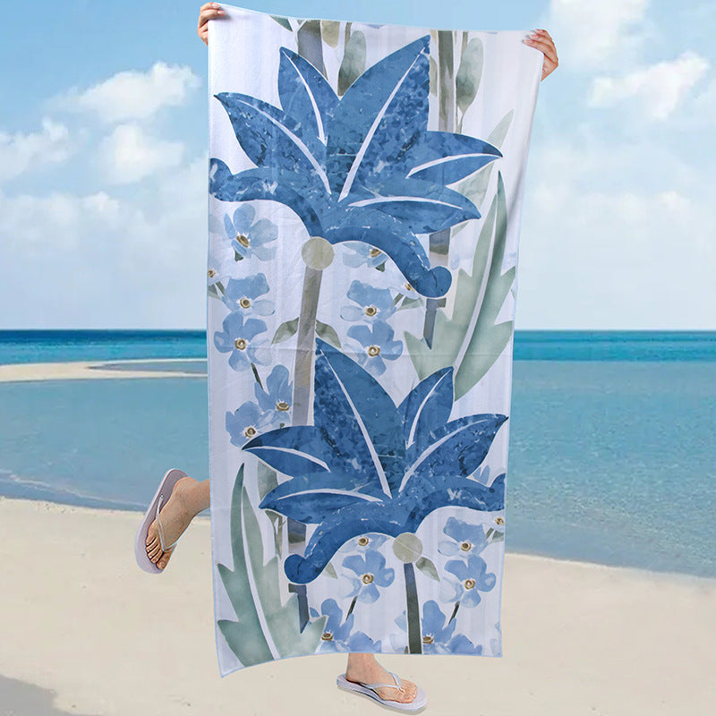 A microfiber double-sided velvet beach towel
