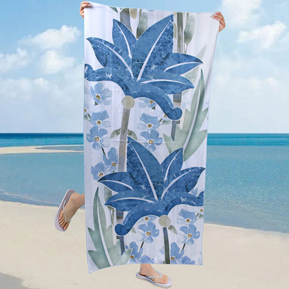 A microfiber double-sided velvet beach towel