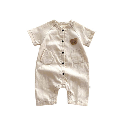 A children's clothing spot baby one-piece ins Korean version of the newborn boy baby cotton bag fart one-piece clothes out of summer - Mixbatch