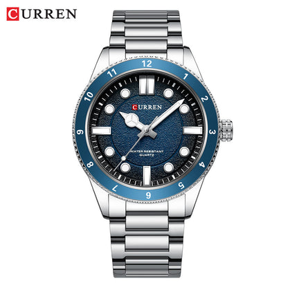 A 8450 Cross-border Simple Men's Watch Waterproof Steel Belt Men's Business Quartz Watch Men's Watch