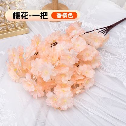 A Simulation Cherry Blossom Branch Cherry Blossom Tree Plastic Peach Blossom Arrangement Wedding Ceiling Decoration Indoor Home Tabletop Ornament