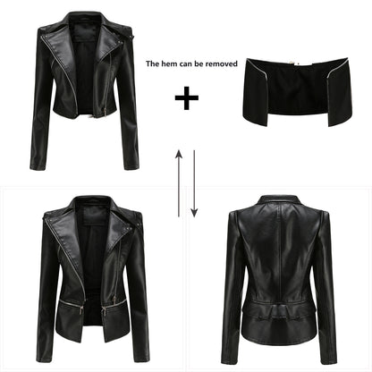 A women's leather jacket