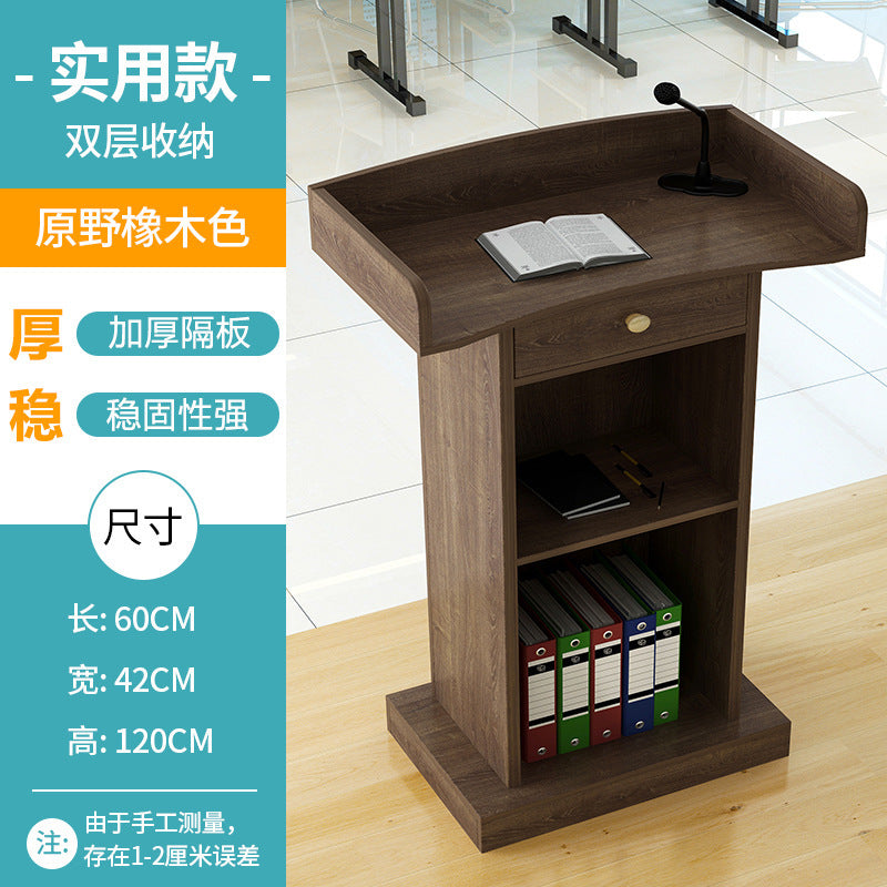 A Classroom podium lectern, and desk