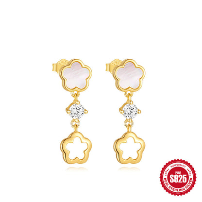 A S925 Sterling Silver Diamond Earrings