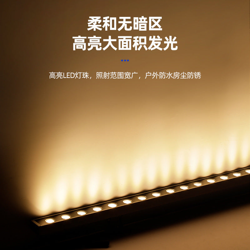 A led outdoor wall washer lighting project colorful wedding spotlights building exterior wall 24V contour light line light