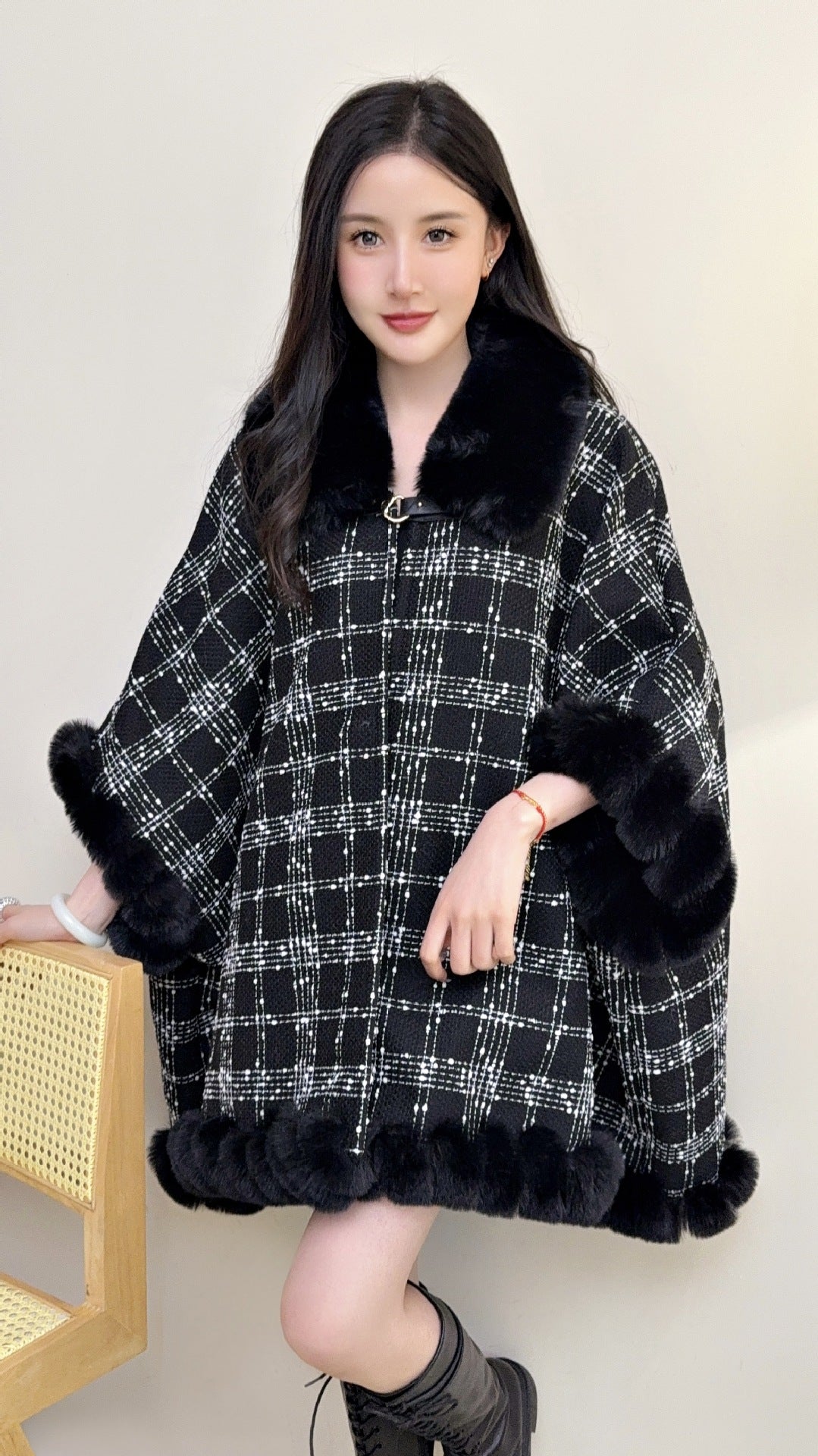 A faux fur jacket
