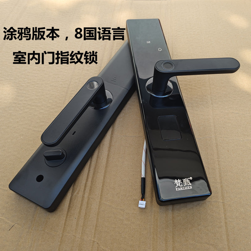 A Tuya wooden door smart lock remote apartment fingerprint password lock indoor door electronic lock