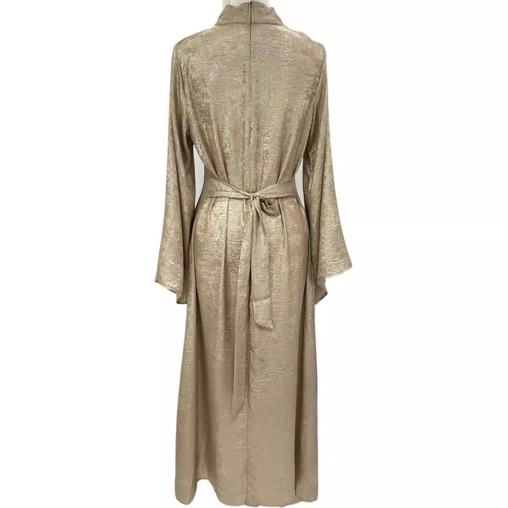 Muslim Women's Dress Dubai Morocco Middle Eastern Dress Flash Bronzing Dress Robe - Mixbatch