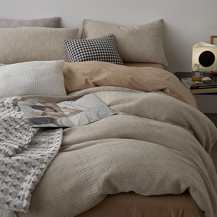 American retro jacquard丨Double yarn four-piece set of cotton cotton sheets quilt covers, light luxury high-end autumn bedding 3.0kg - Mixbatch