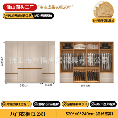 A The solid wood wardrobe with OSB board ENF grade melamine paint finish