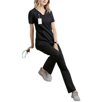 A Cross-border hand washing clothes, short sleeves and trousers, nurse clothes set, elastic quick-drying isolation, surgical clothes, oral doctor work clothes