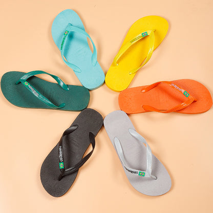 A Brazilian Havana Solid Color Rubber Non-Slip Men's Flip-flops Home Beach Flip-flops