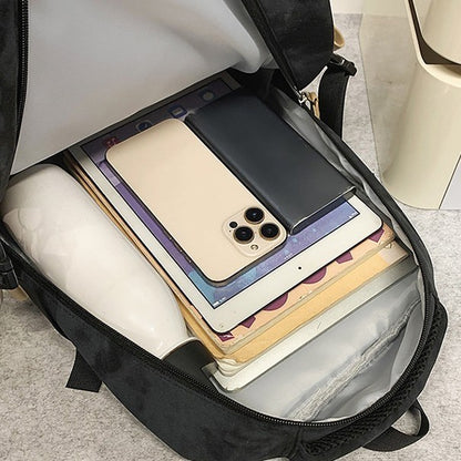 A Korean version ins new high-value solid color alphabet backpack couple casual simple lightweight large-capacity backpack