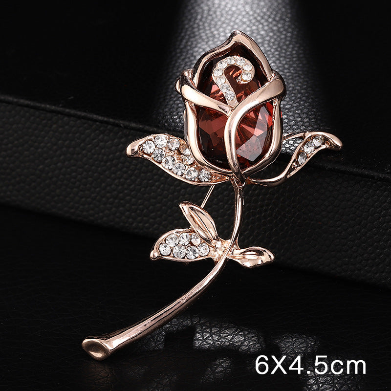 A Korean new fashion high-end brooch women's rhinestone silk scarf buckle anti-light buckle crystal brooch pin pearl jewelry - Mixbatch