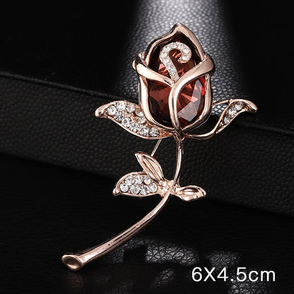 A Korean new fashion high-end brooch women's rhinestone silk scarf buckle anti-light buckle crystal brooch pin pearl jewelry - Mixbatch
