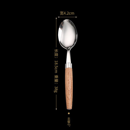 A304 stainless steel knife, fork and spoon sapili wooden handle