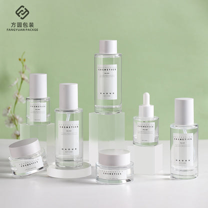 A New product straight round thick bottom glass cream bottle, dropper essential oil bottle, cosmetic bottle, lotion bottle in stock - Mixbatch