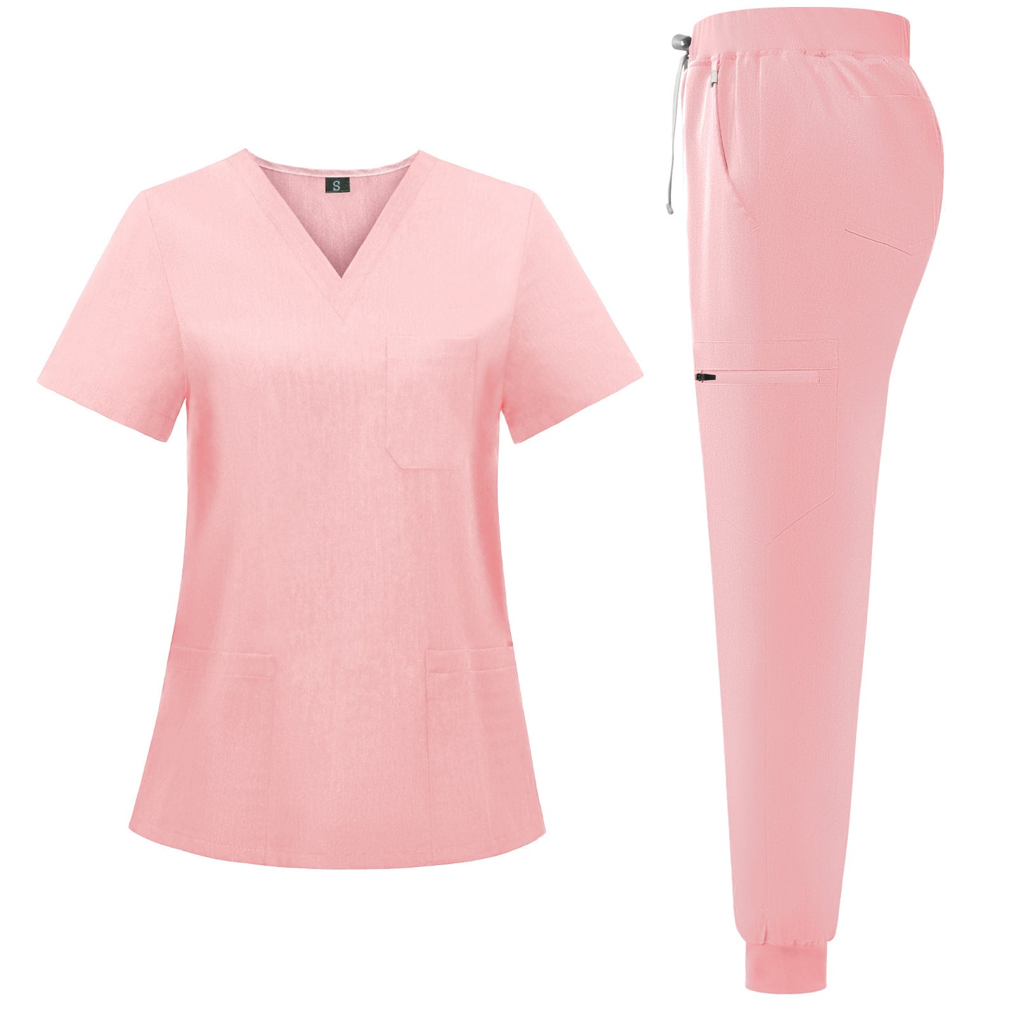 A female European and American V-neck short-sleeved hospital surgical clothes, nurse clothes, oral department nursing home pharmacy set, hand washing clothes