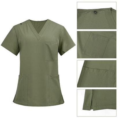 A Operating room short-sleeved hand washing clothes women's skin management nurse clothes surgeon isolation clothes work clothes
