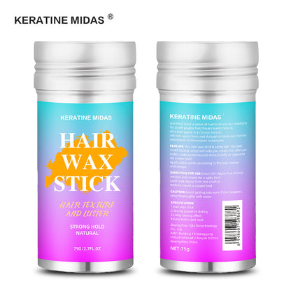 A Keratine Midas 75G styling hair wax stick for men and women styling frizzy broken hair finishing cream styling aluminum can hair - Mixbatch