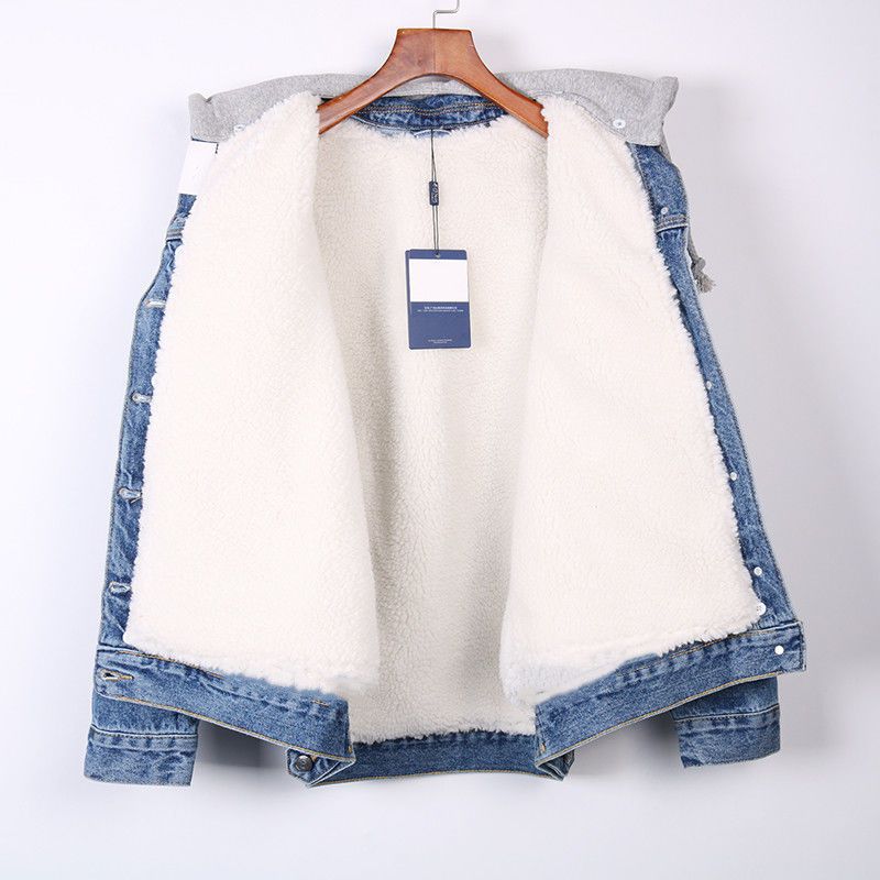 A new denim jacket for women's autumn and winter loose velvet thicker