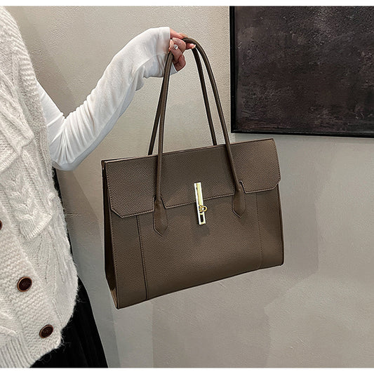 A shoulder handbag