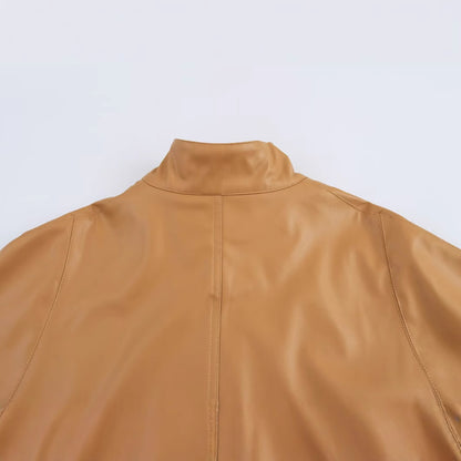 A women's leather jacket