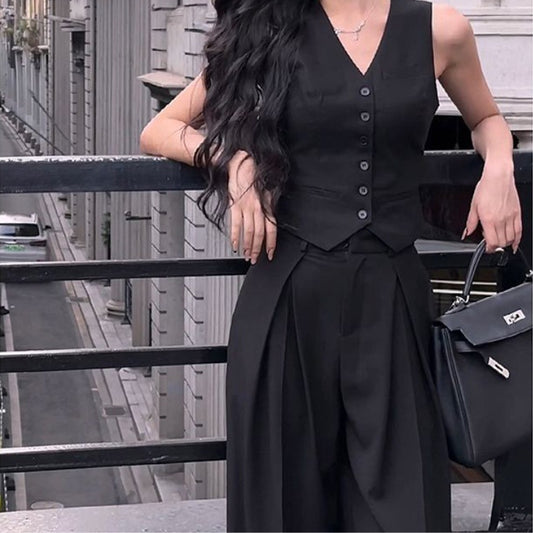 A black Xiaoxiangfeng suit vest - Mixbatch