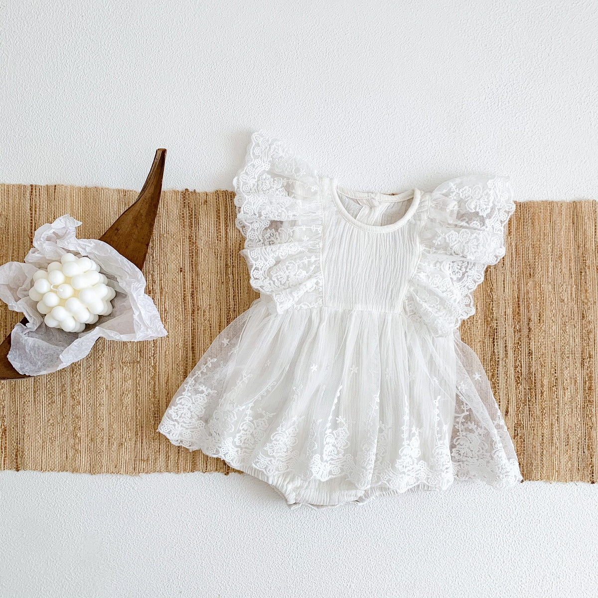 A baby clothes summer jumpsuit baby western lace bag fart clothes baby summer princess dress for 100 days - Mixbatch