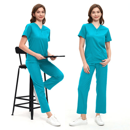 A Surgical Clothes Short Sleeve Washing Clothes Women's Suits Nurse Clothes Operating Room Work Uniforms Isolation Clothes