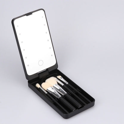 A LED lamp makeup mirror makeup brush set