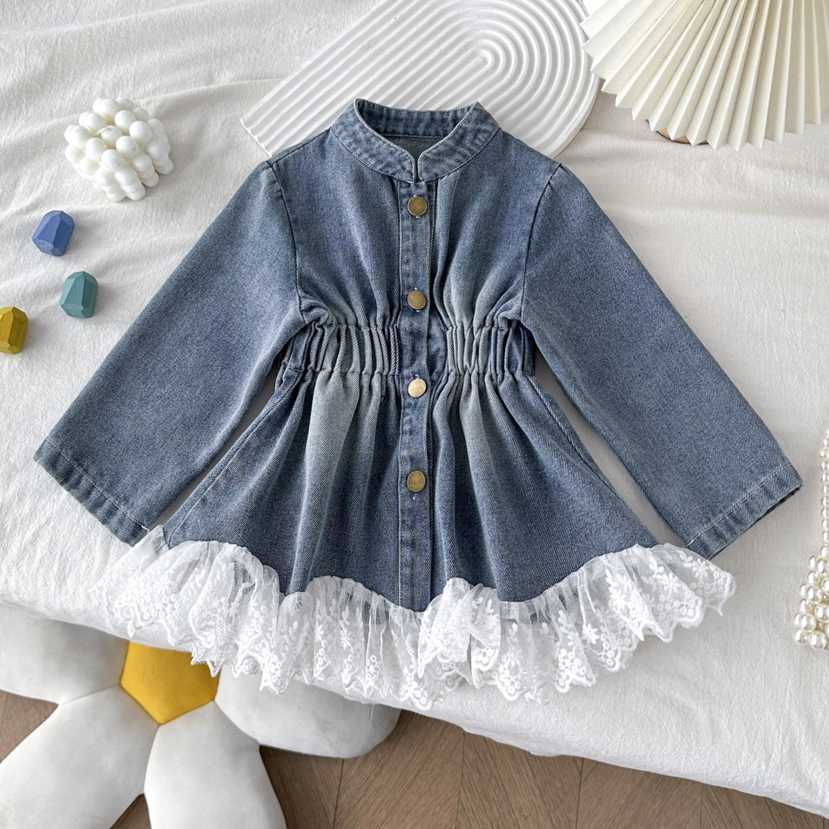 A denim skirt for children and teenagers