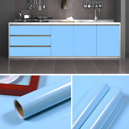 A cabinet self-adhesive sticker furniture renovation waterproof thickened paint wallpaper pearlescent cabinet room wardrobe solid color pvc wallpaper