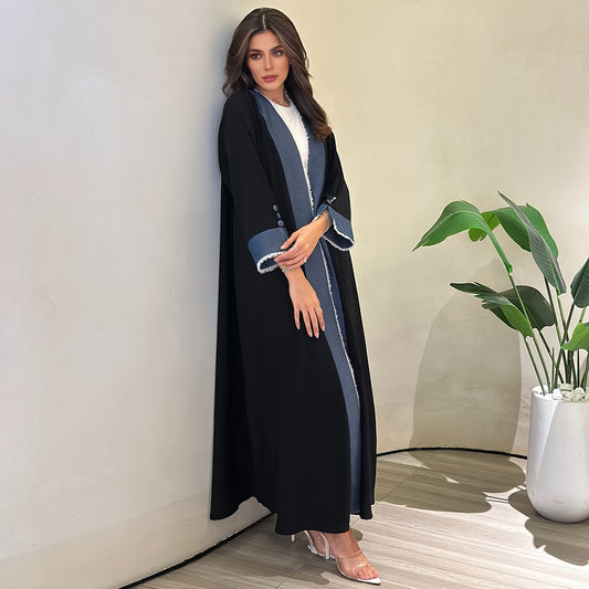 Women's Cardigan, Robe, Elegant, Contrasting, Tassel, Long Skirt, Middle East, Muslim, Dubai, Arabia, Spot Cross Border Clothing - Mixbatch