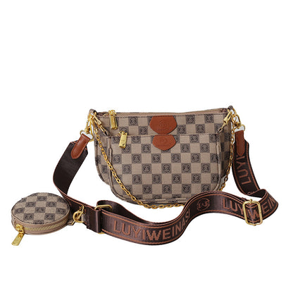 A new high-end printed letters retro shoulder messenger small square bag versatile child and mother bag - Mixbatch