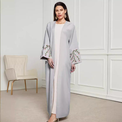 New Muslim Embroidered Middle Eastern Clothing Fashion Elegant Cardigan Embroidered Dress Robe Spot - Mixbatch