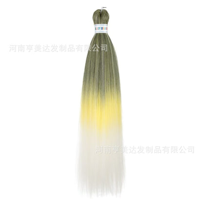 A EZ Color 26inch Women Chemical Fiber Long Straight Hair Large Easy Braided Hair Low Temperature Silk Long Straight Hair Wig