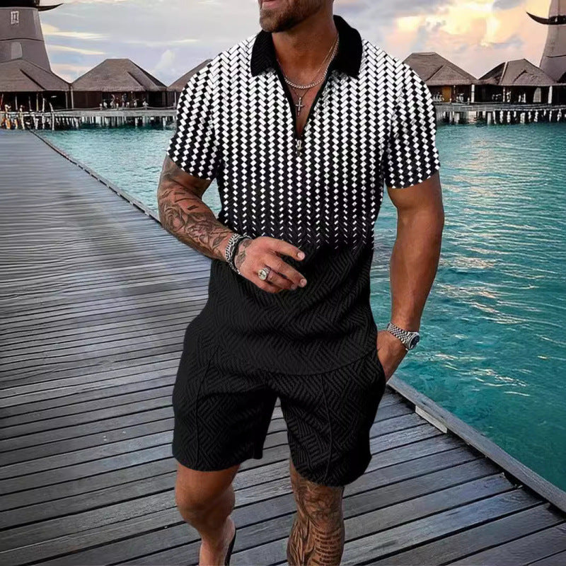 A short-sleeved shorts set