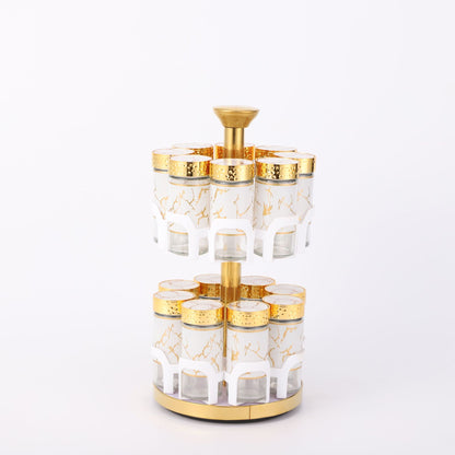 A glass seasoning bottle seasoning jar