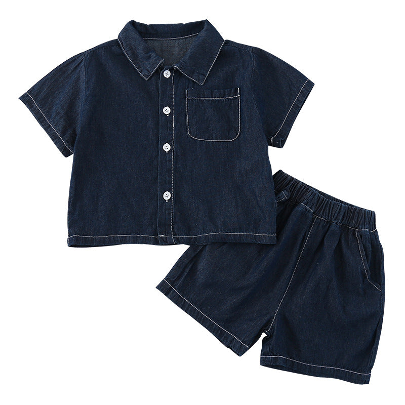 A children's summer denim suit for boys - Mixbatch