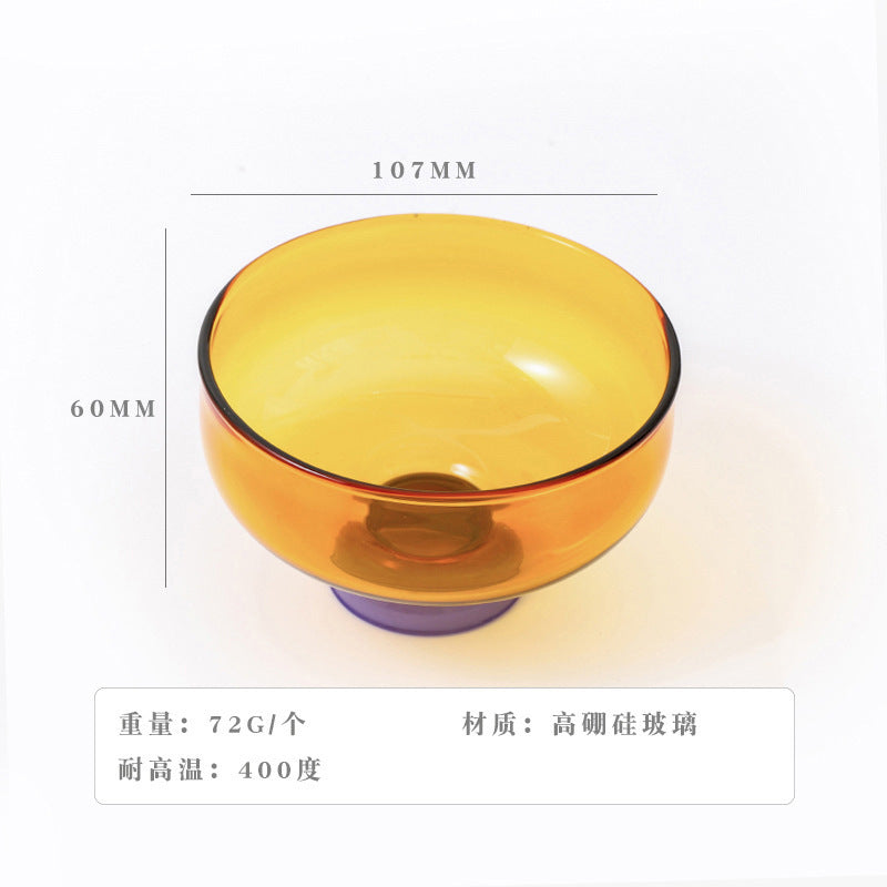 A Household heat-resistant transparent glass bowl, baked egg-beating instant noodle salad bowl, thickened large-capacity Japanese noodle poon soup bowl