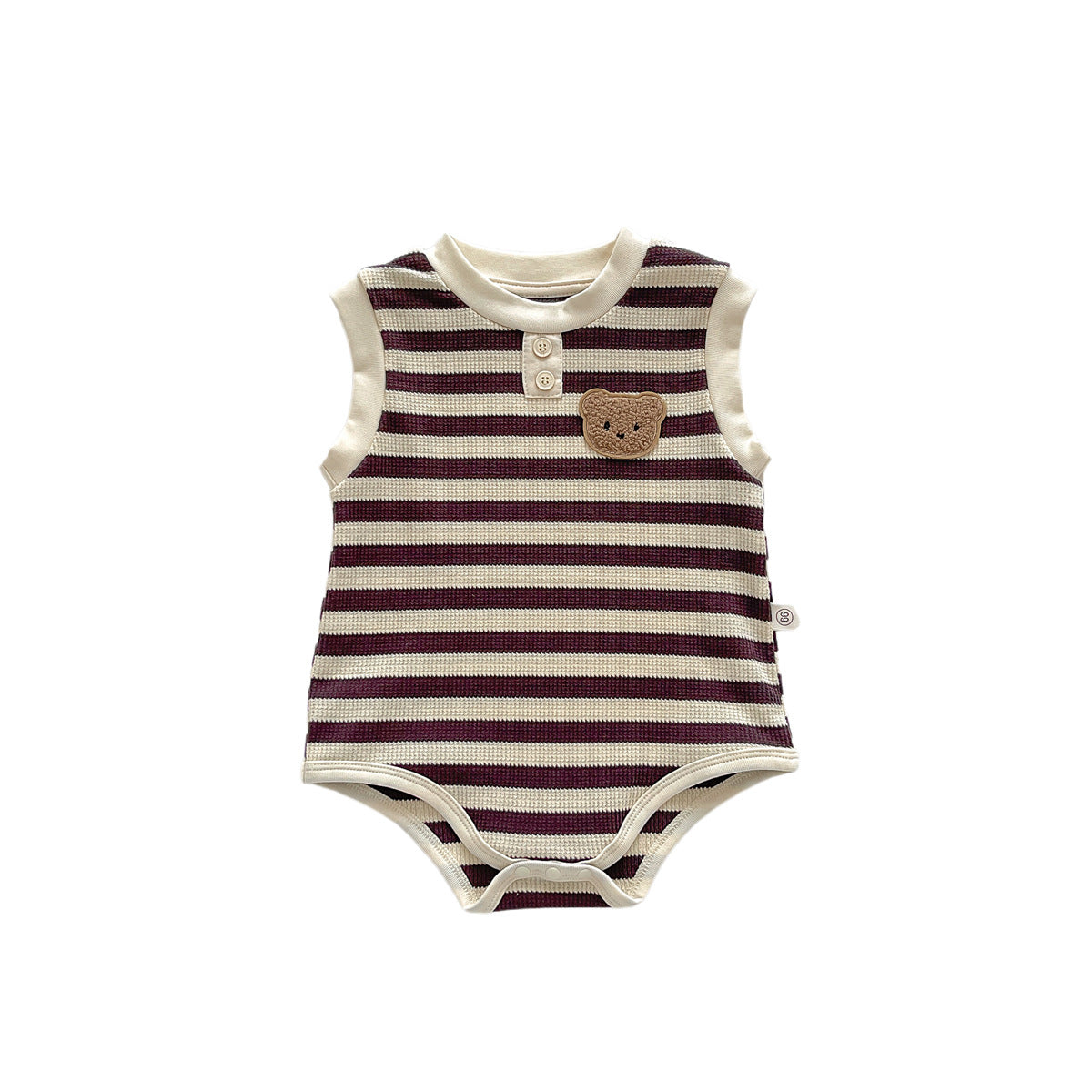 A children's summer dress sleeveless bag fart clothes ins Korean version baby striped bear vest onesie baby outing clothes - Mixbatch