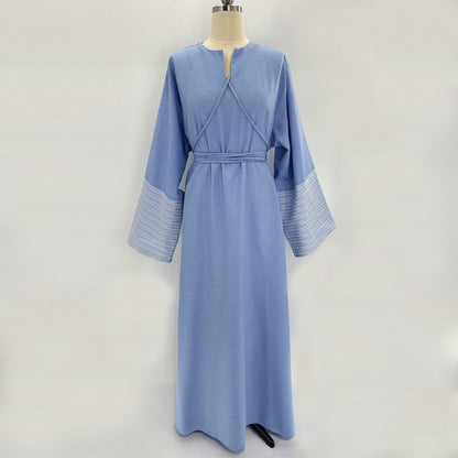 Hot-selling new Middle Eastern Muslim clothing elegant embroidered dress Dubai robe - Mixbatch