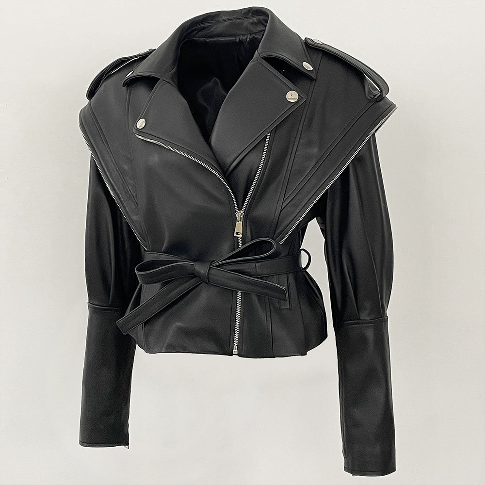 A genuine leather sheepskin jacket